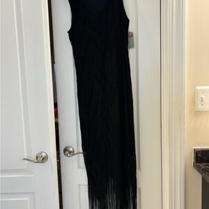 Harlow Black Fringe Maxi Dress